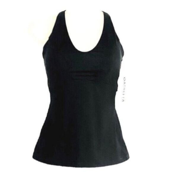 Athleta Triangle Swim Tankini Black Swim Tank  UPF 50+ Beach Vacation Small - Picture 3 of 6